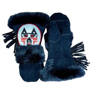 NEW ASTIS soldierwolf leather mittens in black